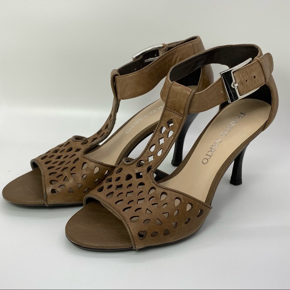Franco Sarto Brown Open-Toed heels with cut outs EU size 37